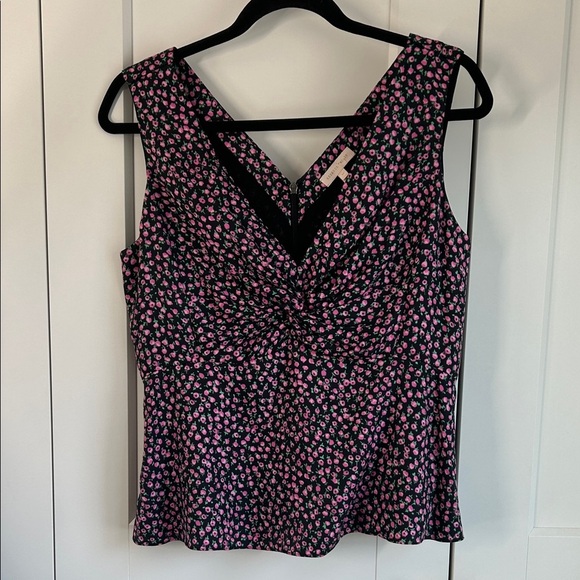 Rebecca Taylor Rose Bud Floral Sleeveless Top - Black and Pink | 10 - Picture 7 of 7